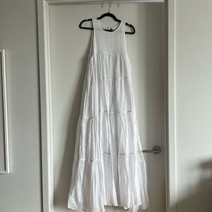 DISSH Empire white tiered maxi dress NWT